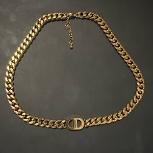 C&D luxury inspired gold chain choker necklace